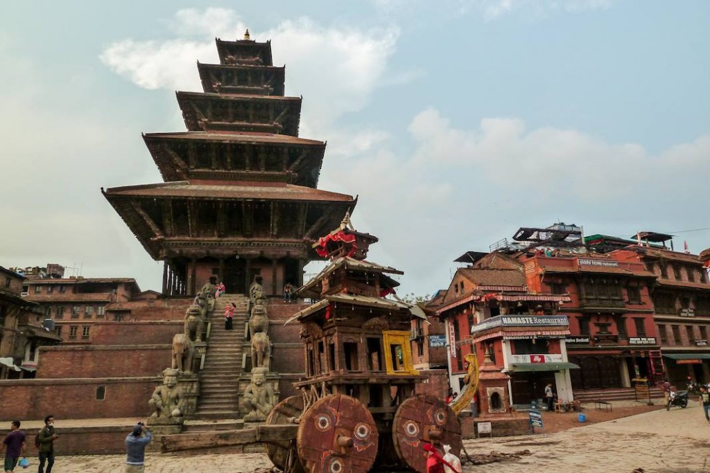 Auch der Nyatapola Tempel in Bhaktapur hat das Erdbeben zum Glück gut überstanden!