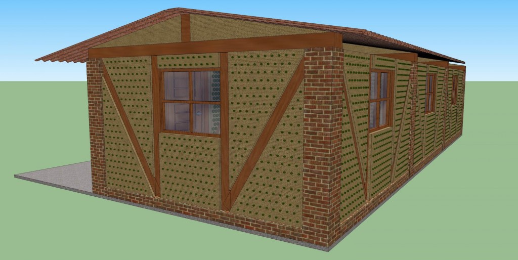3D - Zeichnung: So wertden die wiederaufbebauten Kinderhäuser aussehen! Mit den neuen Verstrebungen sind die Häuser dann auch erdbebensicher!