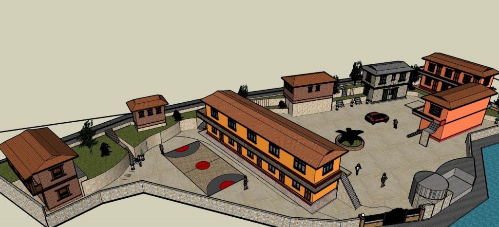 Entwurf-Schaubild unserer neuen Schule in Nepal, die wir ab Herbst neben dem Kinderheim errichten.