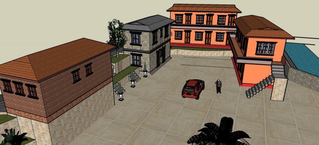 Entwurf-Schaubild unserer neuen Schule in Nepal, die wir ab Herbst neben dem Kinderheim errichten.
