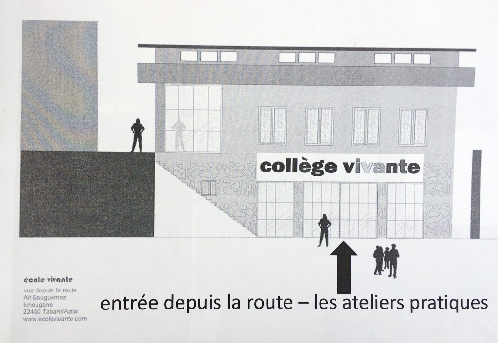 Konzeptplan des neuen ´"College" = Schule mit Berufsausbildung der Ecole Vivante in Marokko.