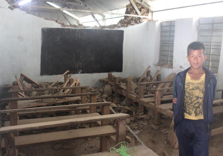 Zerstörte Schule in Dolakha - Jiri